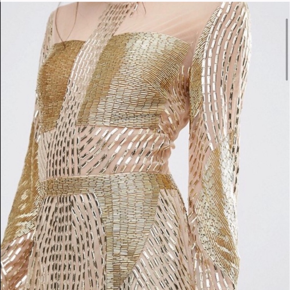 ASOS Gold Beaded Dress - Picture 1 of 8